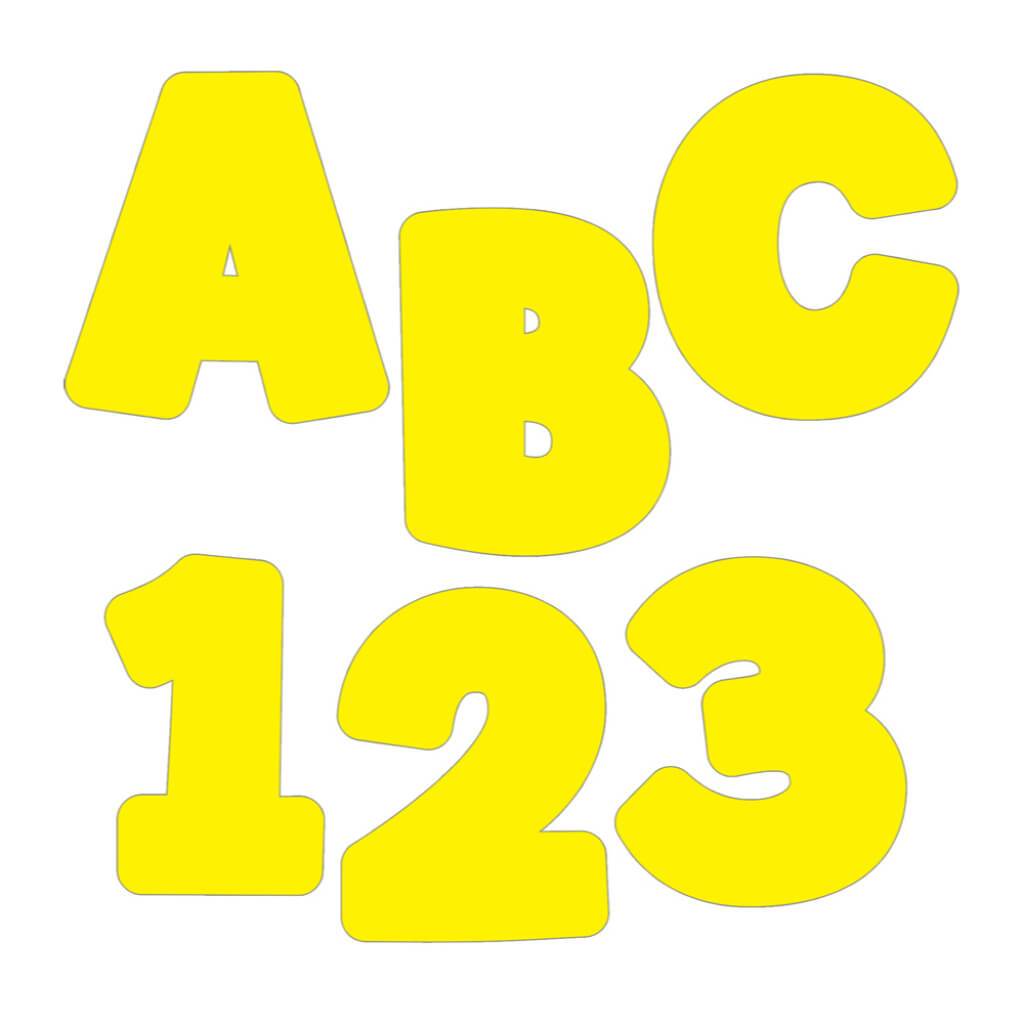 Yellow Prepunched 76Pcs Ez Letters 4"