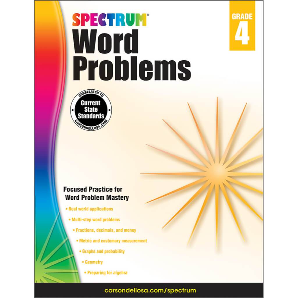 Spectrum Word Problems Workbook Grade 4 