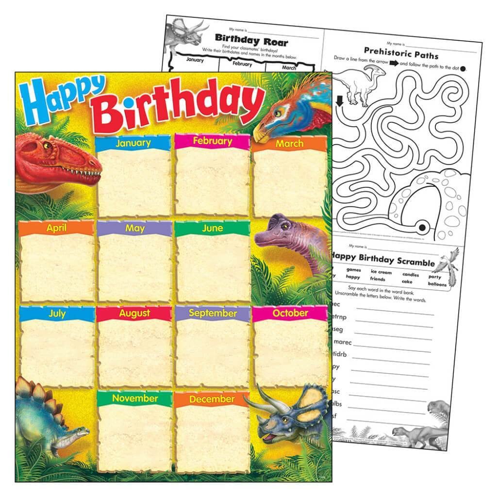 Birthday Discovering Dinosaurs Learning Chart 