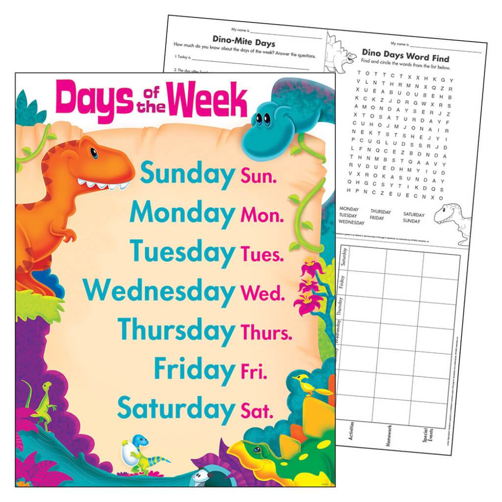 Days Of Week Dino-Mite Chart 