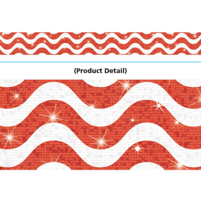 Wavy Sparkle Borders Red 