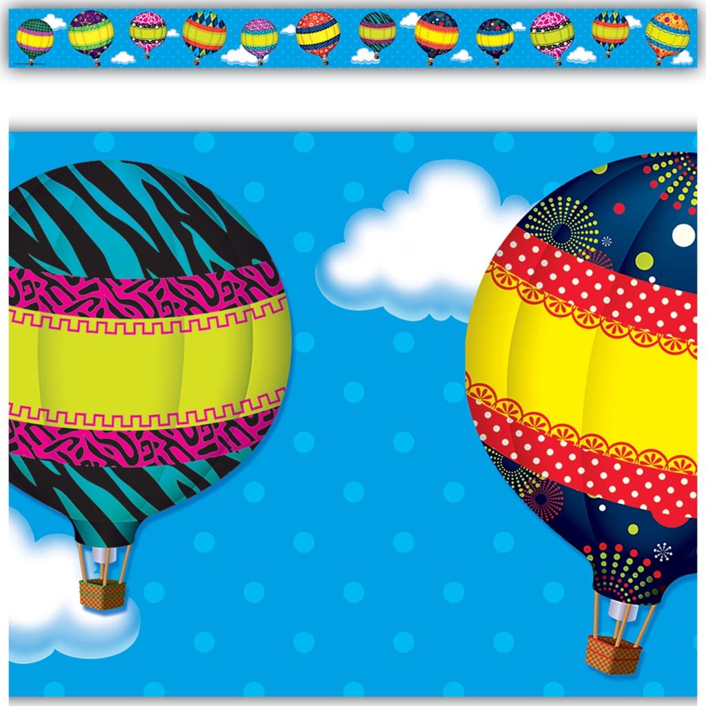 Straight Border Trim Hot Air Balloons