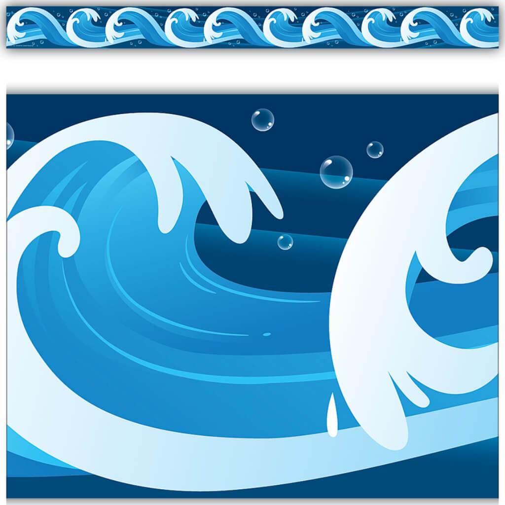 Ocean Waves Border Trim Straight 