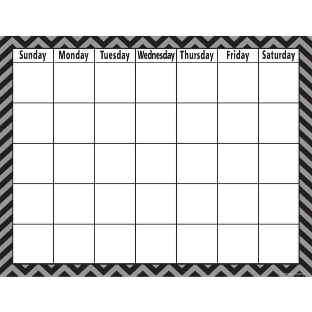 Black Chevron Calendar Chart 