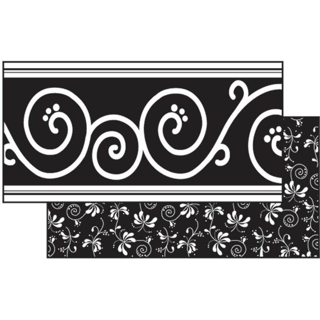 Double Sided Straight Border Black Decor