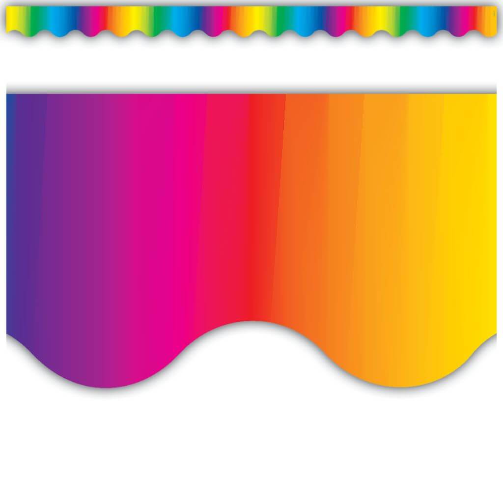 Scalloped Border Trim Multicolor