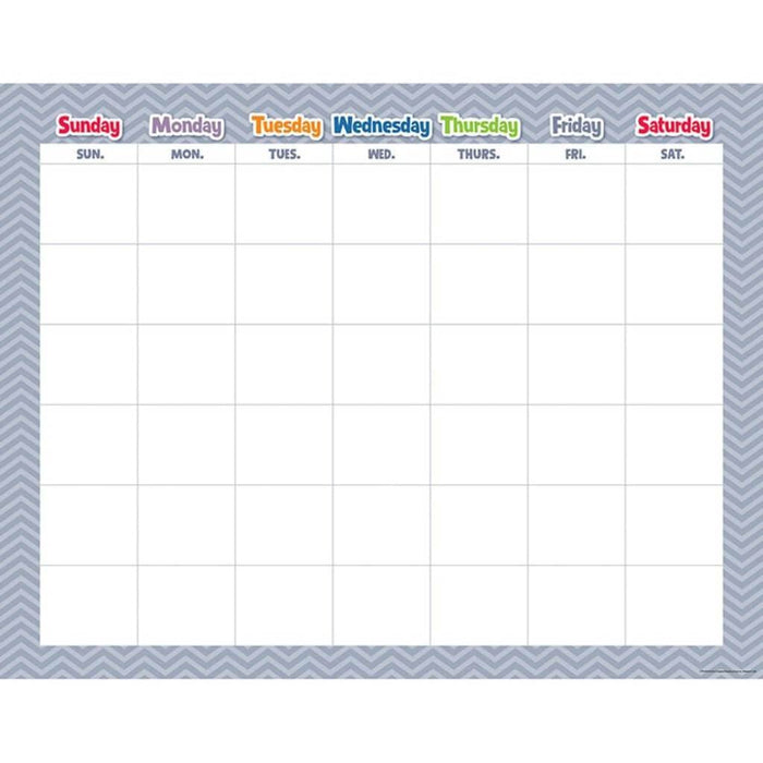 Chevron Calendar Chart Slate Gray 