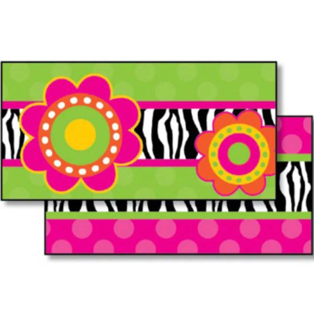 Zebra Flower Straight Double Sided Border 