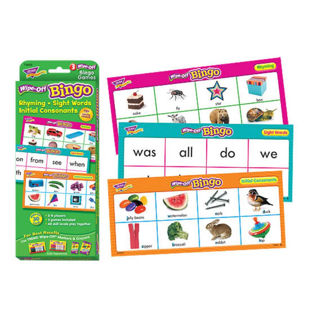 Wipe-Off Bingo Game Rhyming 