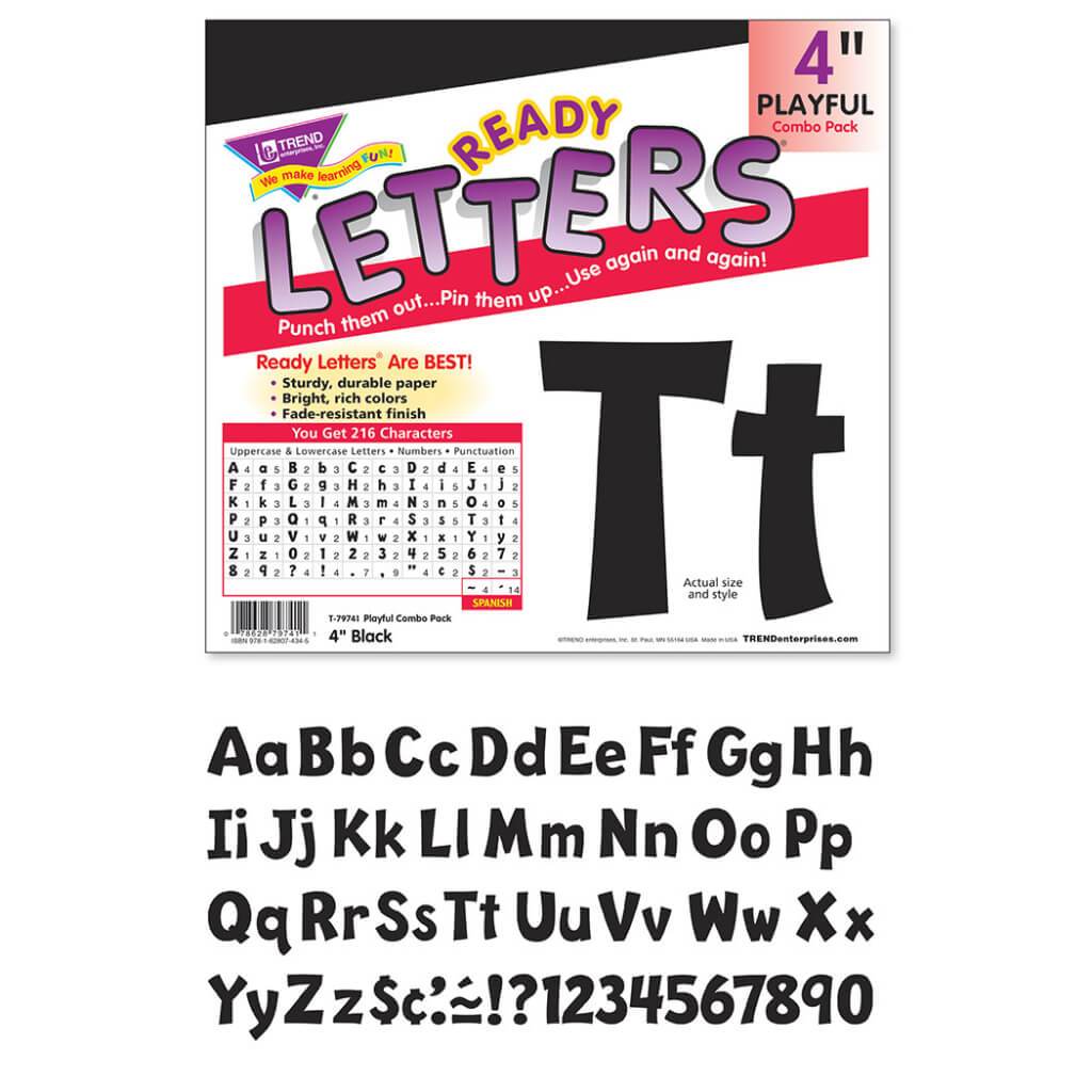 Ready Letters Playful 4" Black 
