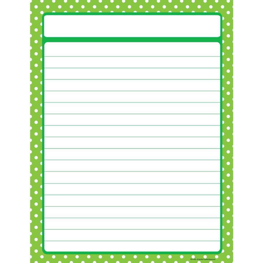 Lime Polka Dots Lined Chart