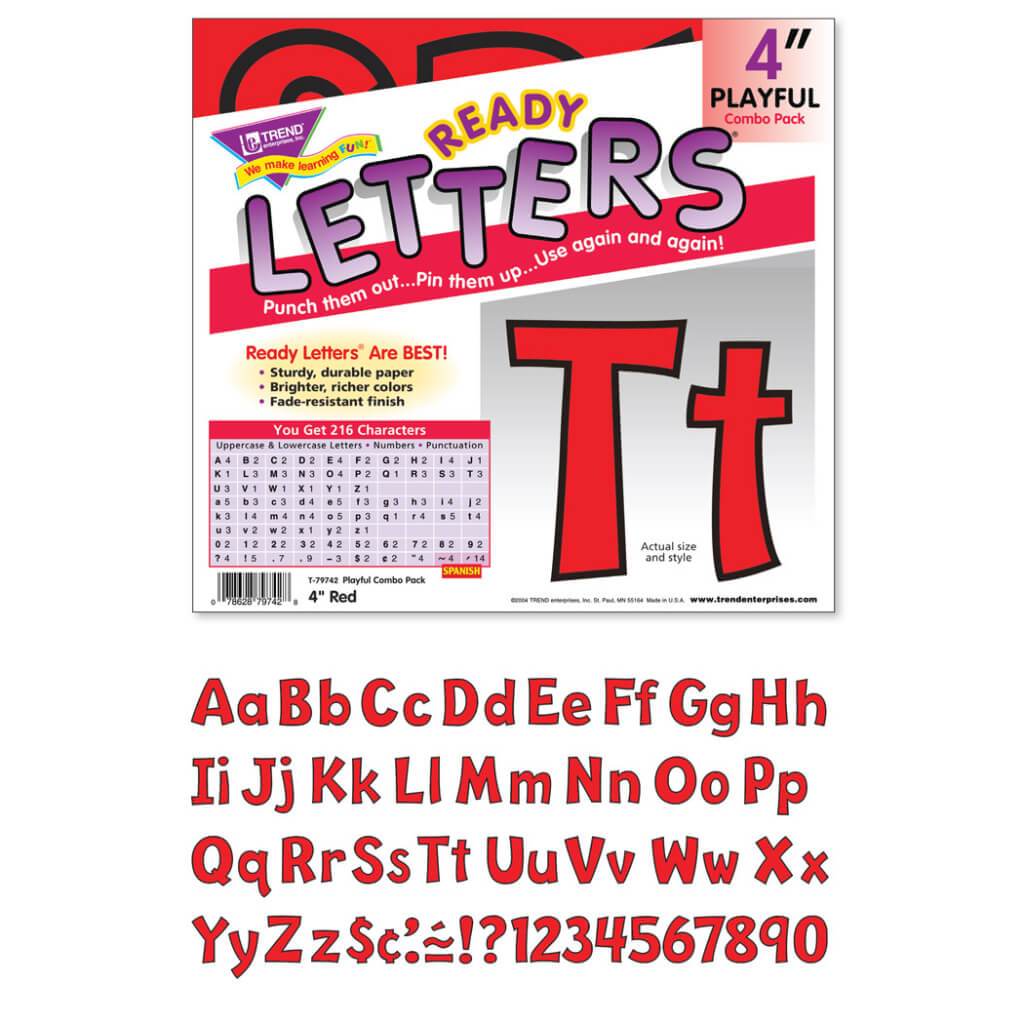 Ready Letters Playful 4" Red 