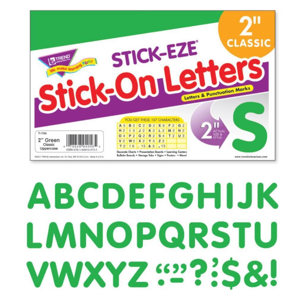 Classic Stick-On Letters Uppercase 2" Green 