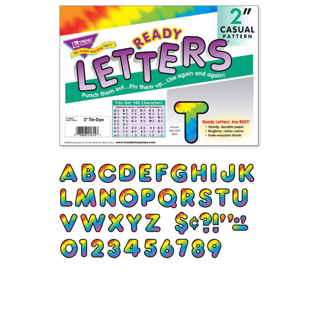 Ready Letters Casual Style Pattern Tie Die 2" 