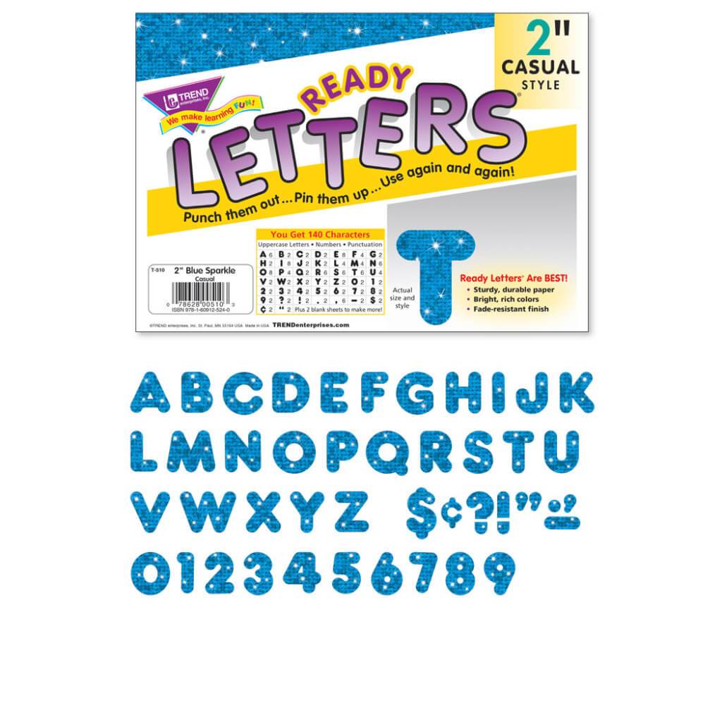 Ready Letters Sparkle Casual Blue 2" 