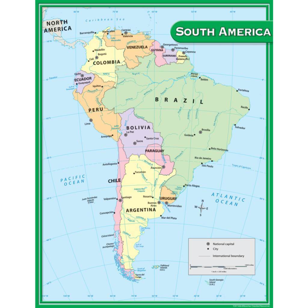 South America Map Chart 