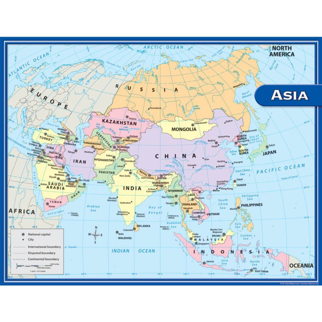 Asia Map Chart 