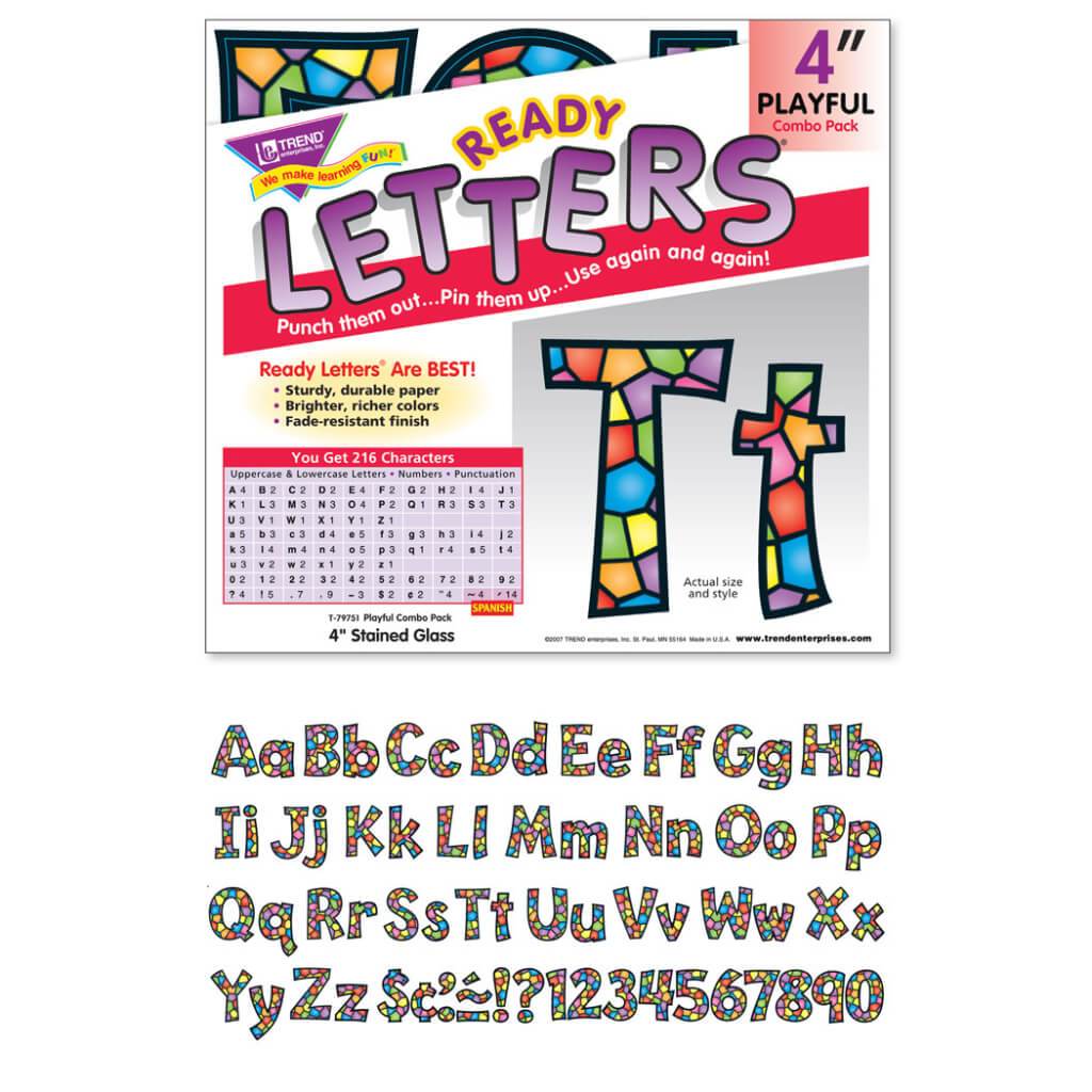 Ready Letters Playful Stained Glass 4" 