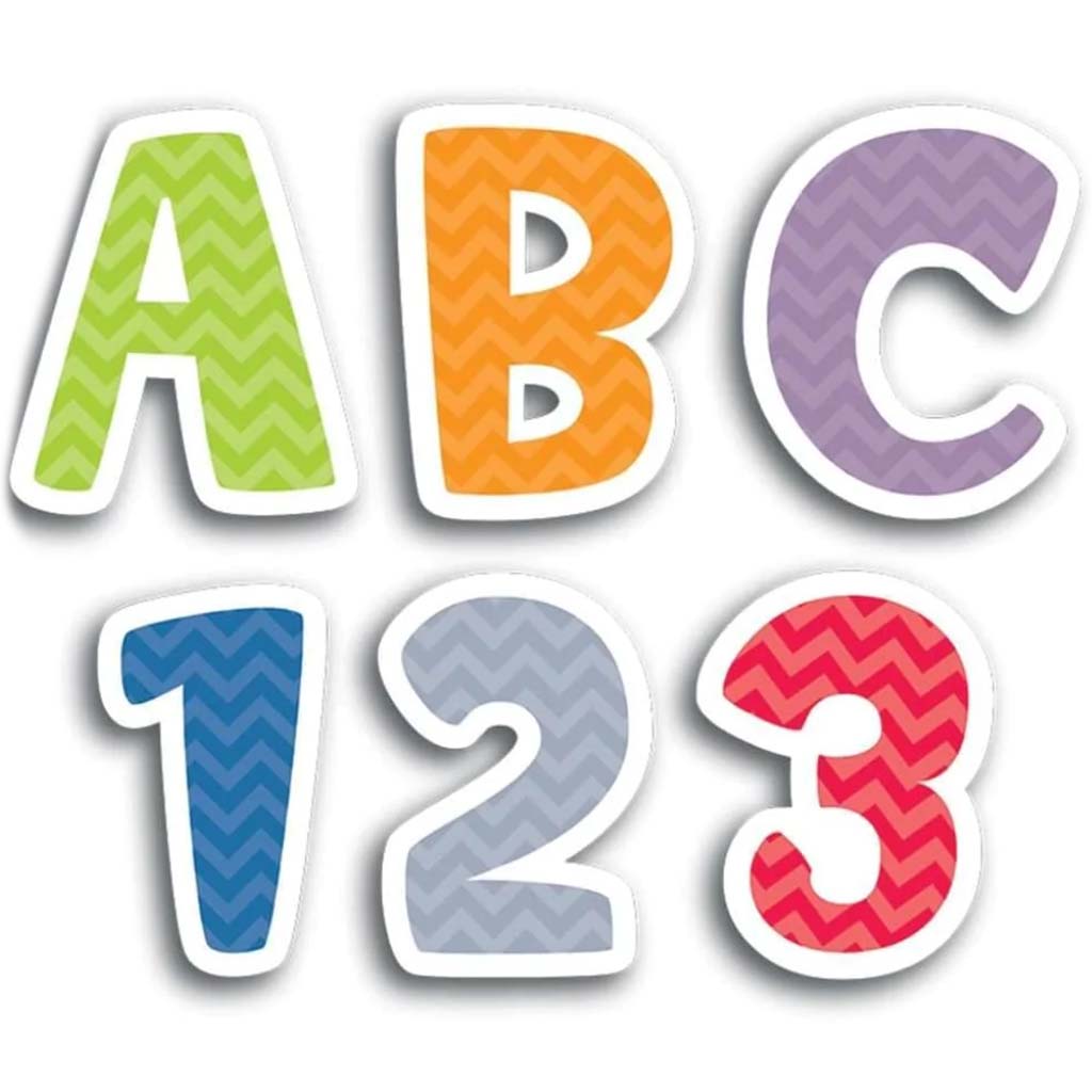 Chevron Solids Uppercase Letter Stickers 1" 
