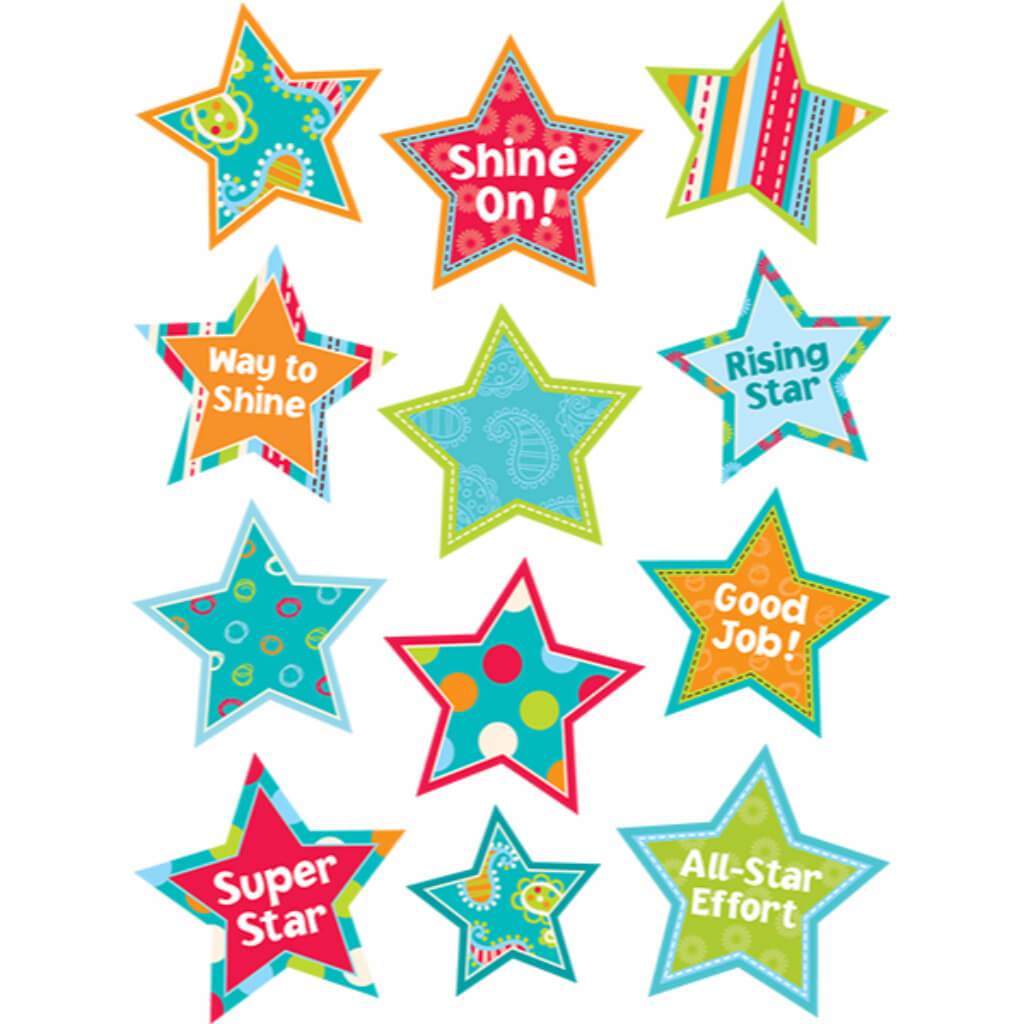 Dots On Turquoise Stars Stickers 