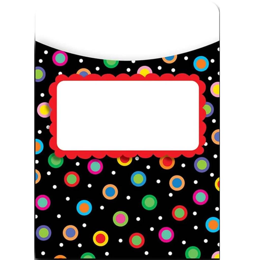 Dots On Jumbo Library Pocket Black 