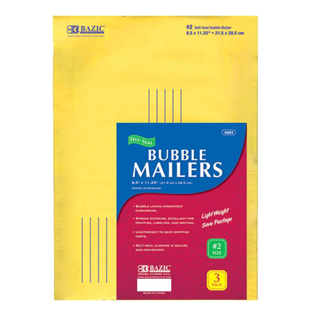 Bubble Mailers 3pcs 8.5in x 11.2in 