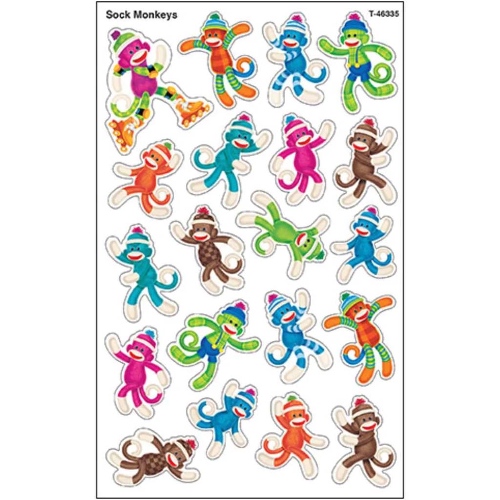 Sock Monkey Super Shape Sticker 