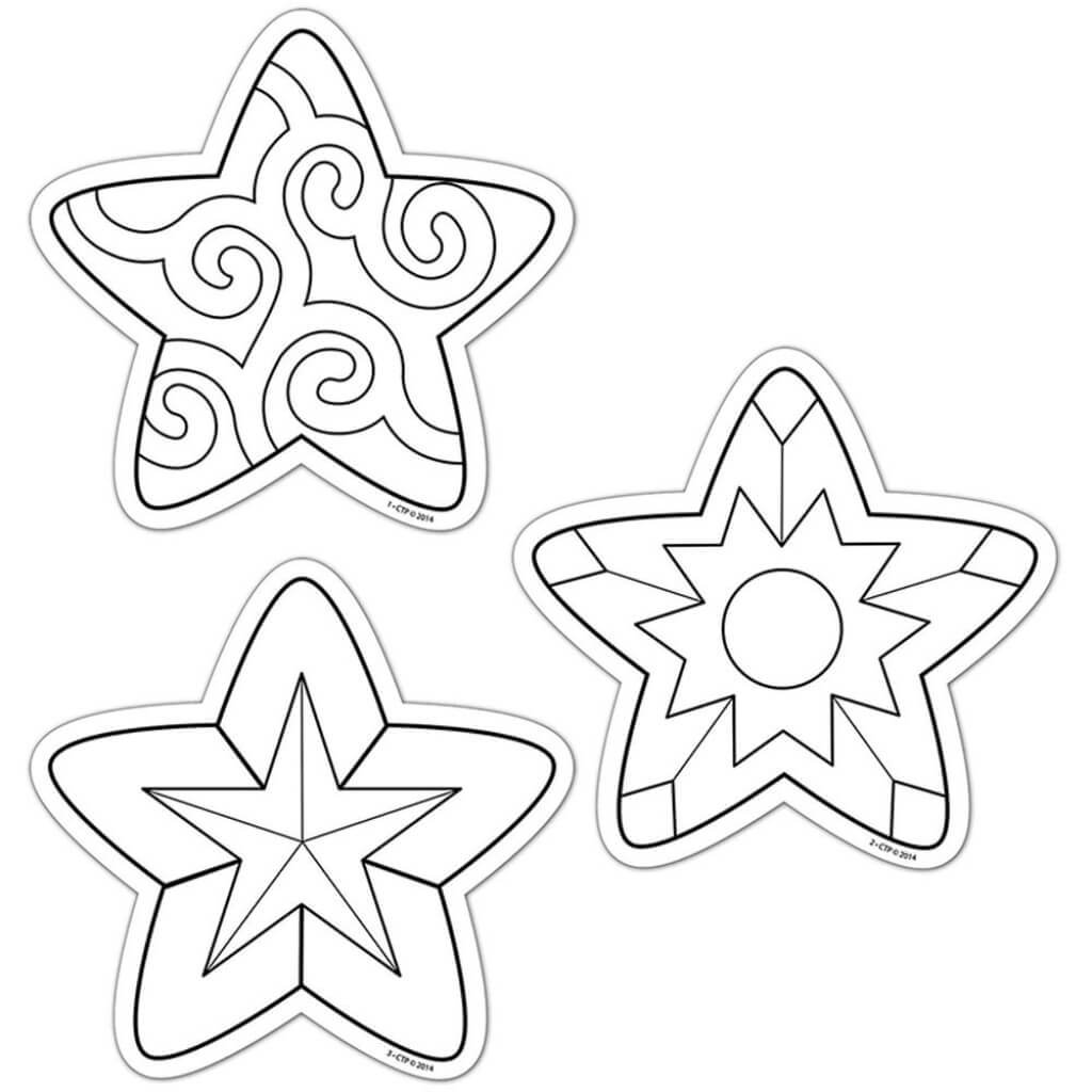 Color Me Star Design Cut-Outs 6" 