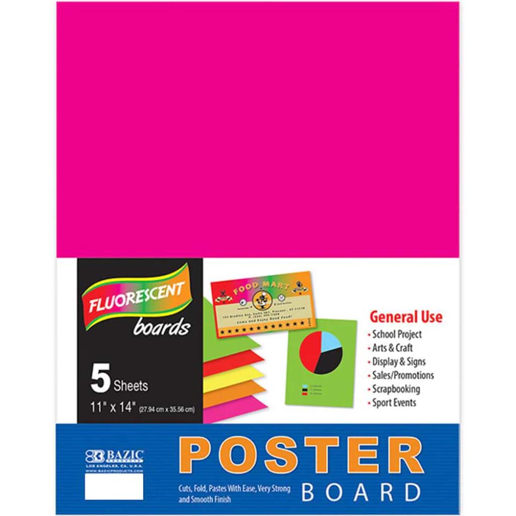 Poster Board Fluorescent 5 Sheets 