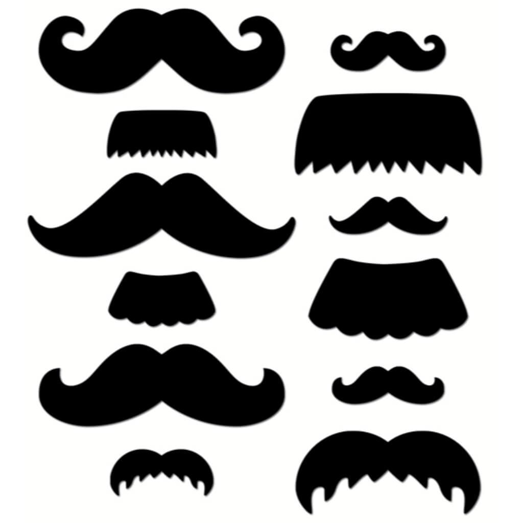 Mustache Medley 6&quot; Designer Cut-Outs 