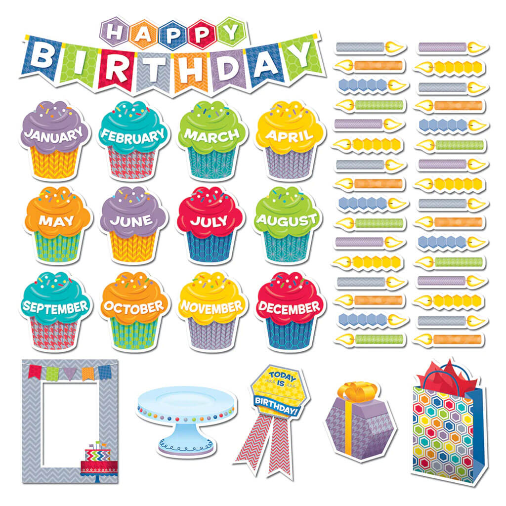 HexaFun Happy Birthday Mini Bulletin Board Set