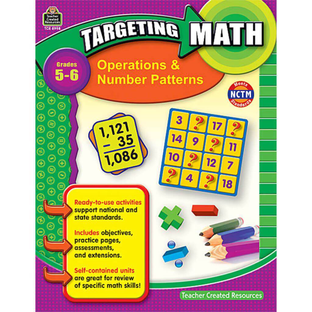 Targeting Math Operation &amp; Number Patterns Book Grade 5-6