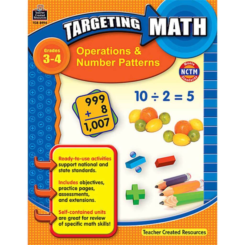 Targeting Math Operations &amp; Number Pattern Book Grade 3-4