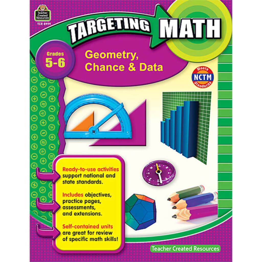 Targeting Math Geometry Chance &amp; Data Book Grade 5-6