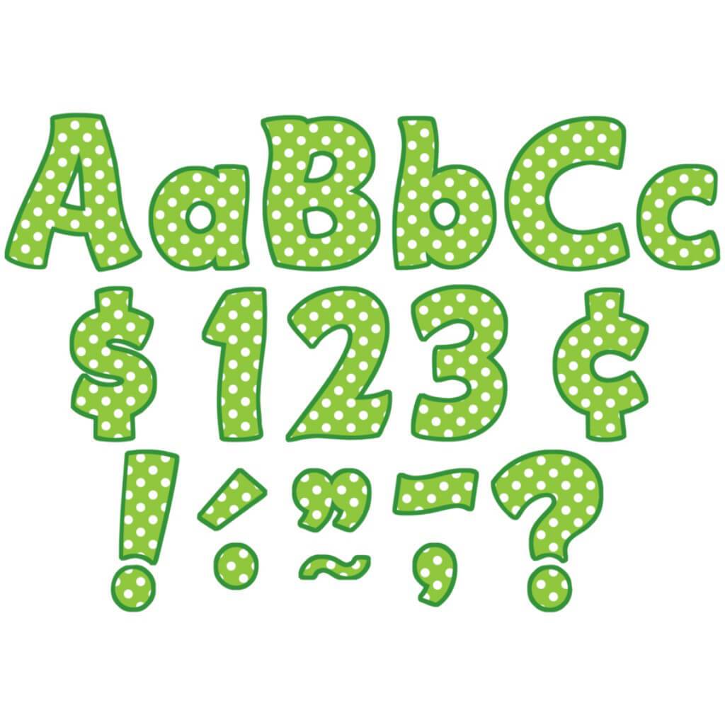 Lime Polka Dots Funtastic Uppercase &amp; Lowercase Letter 4In 