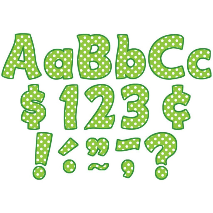 Lime Polka Dots Funtastic Uppercase & Lowercase Letter 4In 