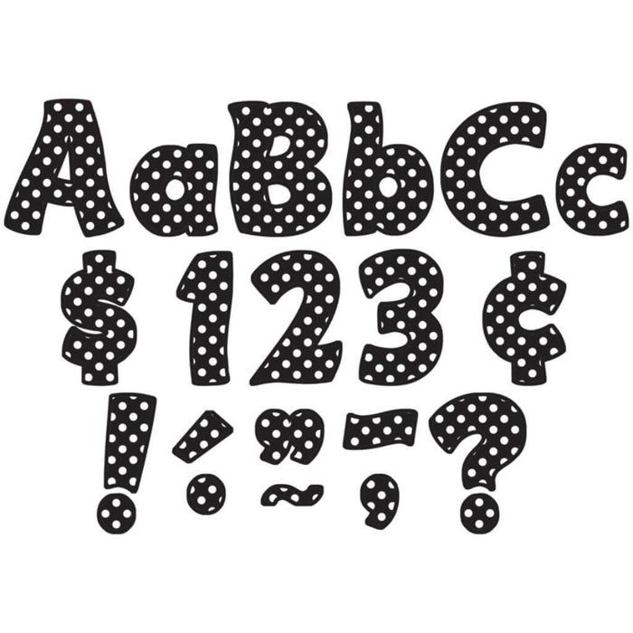Black Polka Dots Funtastic Letters Uppercase & Lowercase 4In 