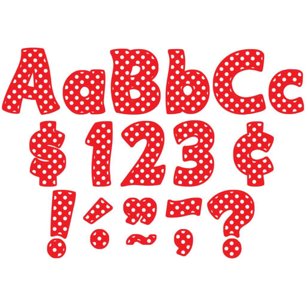 Red Polka Dots Funtastic Letters Uppercase &amp; Lowercase 4 In 