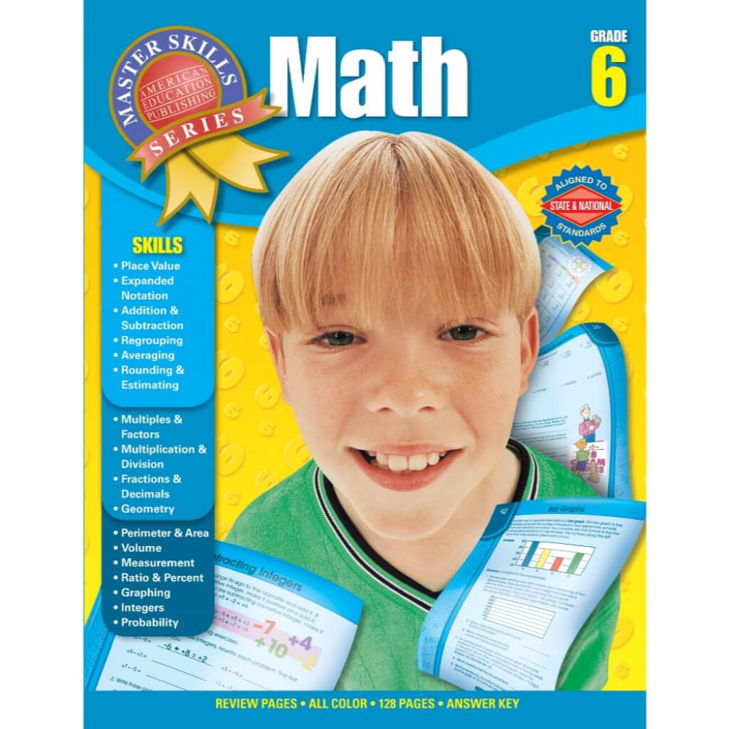 Master Skills: Math Workbook Grade 6 