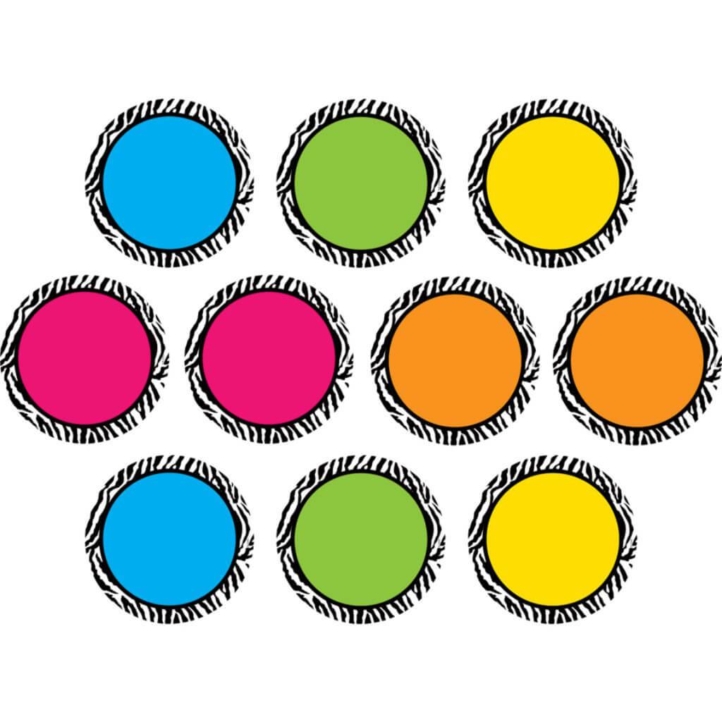 Zebra Colorful Circles Accents 