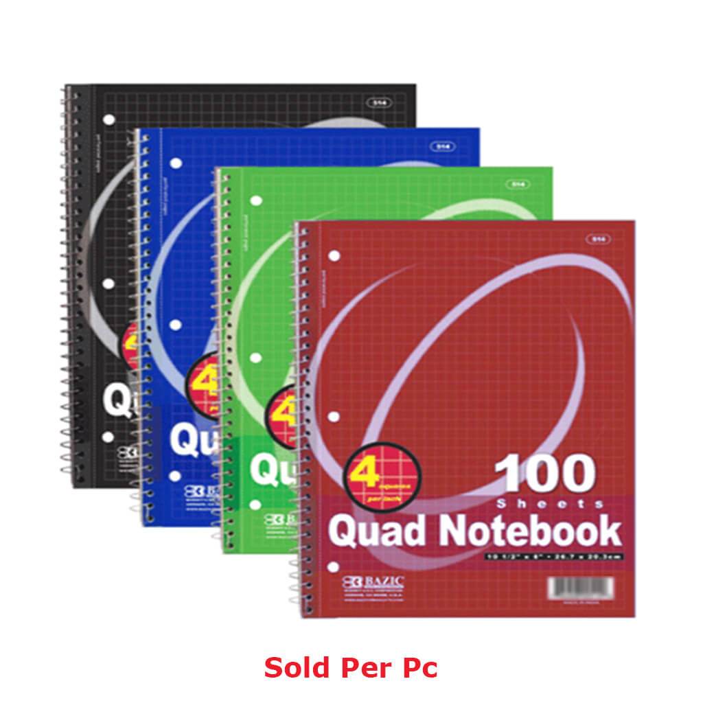 Quad Ruled Spiral Notebook