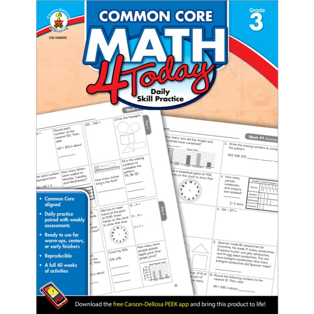 Common Core Math 4 Today Workbook Grade 3 