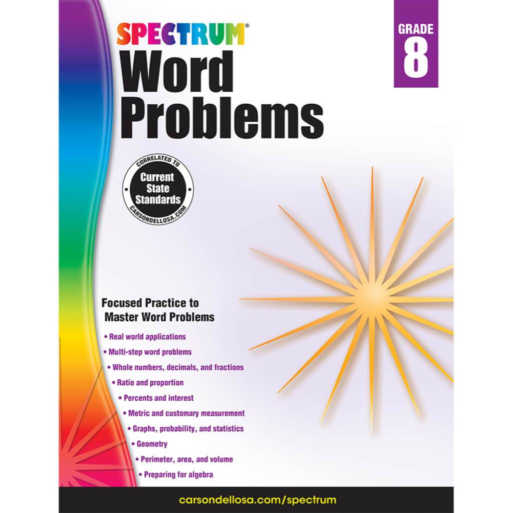 Spectrum Word Problems Workbook Grade 8 