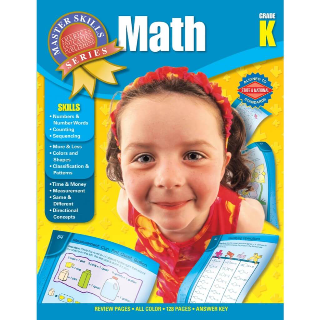 Master Skills: Math Workbook Grade K 