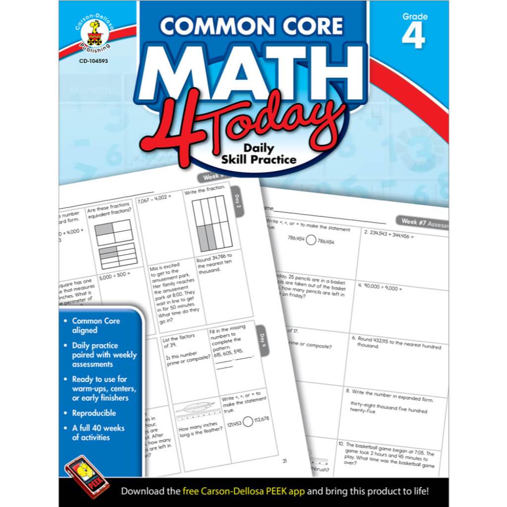 Common Core Math 4 Today Workbook Grade 4 