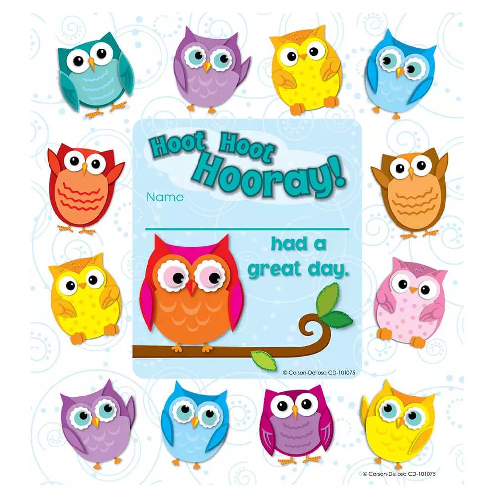 Colorful Owls Shape Stickers 