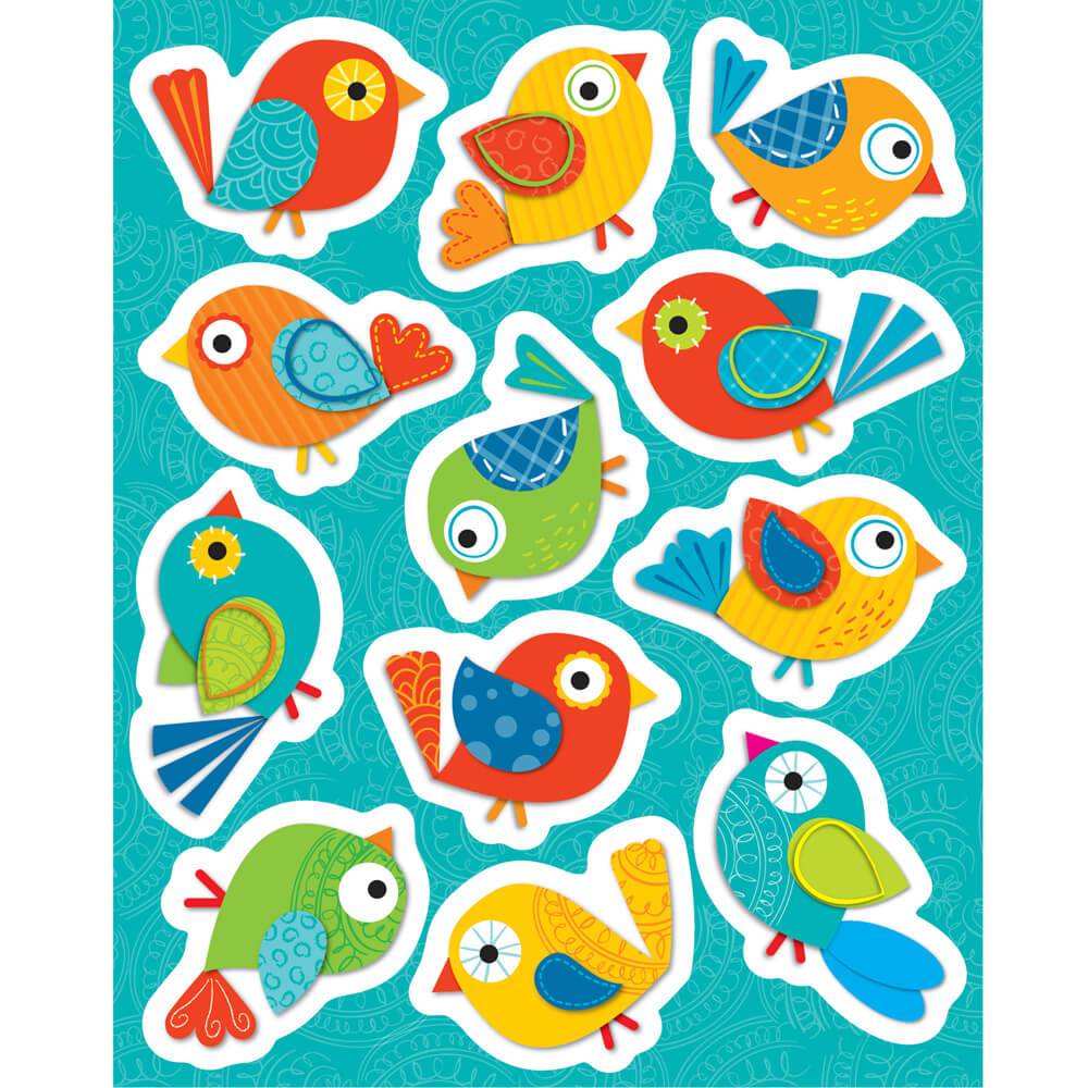 Boho Birds Shape Stickers 