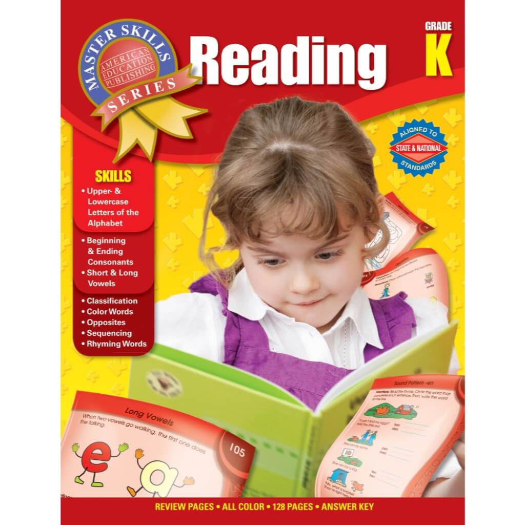 Master Skills: Reading Workbook Grade K 