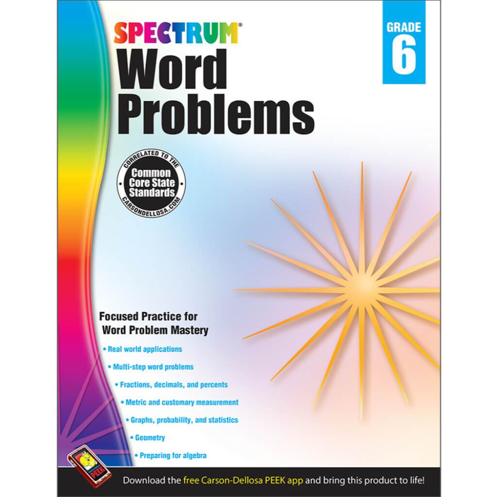 Spectrum Word Problems Workbook Grade 6 