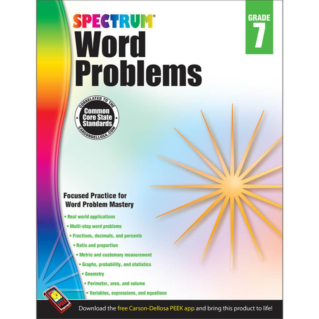 Spectrum Word Problems Workbook Grade 7 